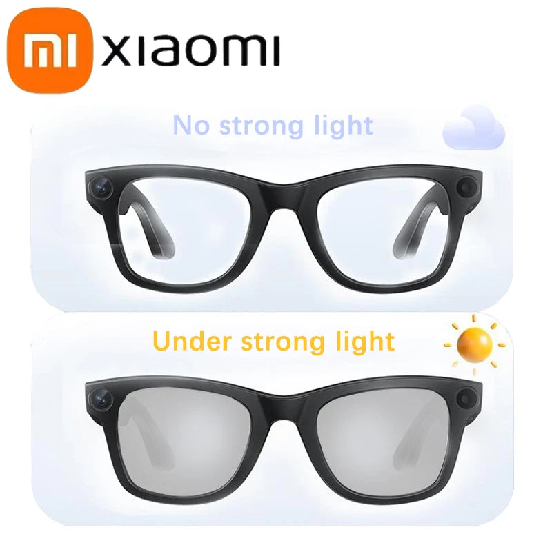 Lunettes Xiaomi AI  Camera 6K HD Avec Long-ending Baty Assistant Voix Contrôle Appel à la musique Lunettes photo grises extérieures La Capsule