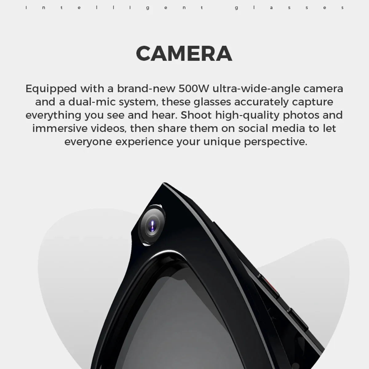 Lunettes d'IA HD anti-sac à secousses visqueuses de contact vis-à-vis des lunettes vidéo d'appel d'appel d'appel de bruit sans fil Bluetooth lunettes lunettes La Capsule
