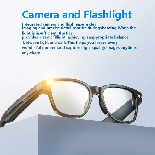 Lunettes intelligente AI Enregistrement Videos AI Photo Reconnaissance Réponse Réponse 270mAh Grande Batterie Lunettes Bluetooth Imperméables La Capsule