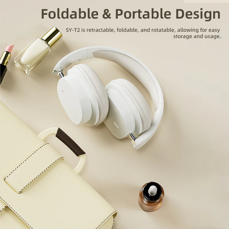Bluetooth 5.3 Fashion Wireless Headphones HIFI Stereo Portable Over-ear Business Headset Low Latency Gaming Earphones With Mic La Capsule