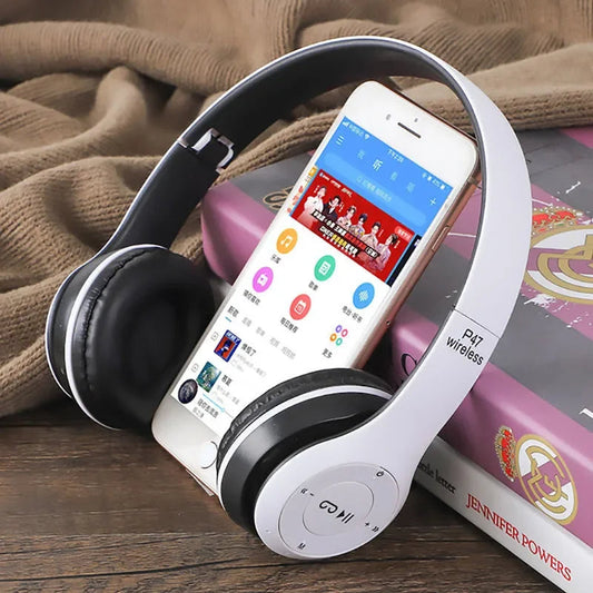 P47 Bluetooth 5.0 Wireless Headphone Foldable HIFI Stereo Bass Earphone Kid Helmet Gift With Mic USB Adaptor For iPhone Game La Capsule