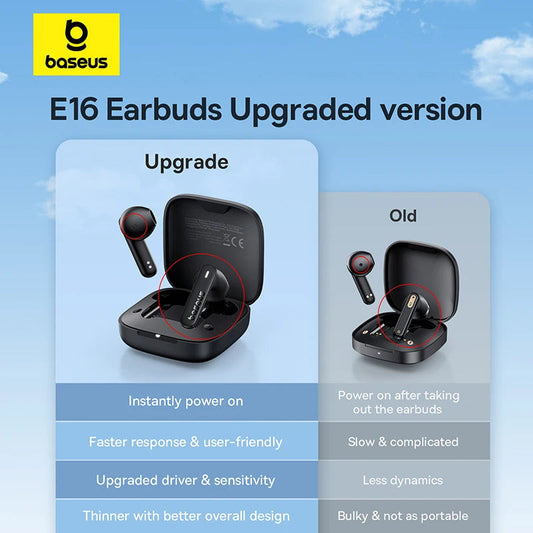 Baseus Bowie E16 Wireless Earphone Bluetooth 5.3 Earphones 30H Long Battery Life IPX4 Waterproof True Wireless Headphone Earbuds La Capsule