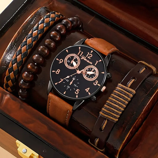 Montre originale au design minimaliste pour homme Ensemble de montre Mouvement à quartz La Capsule