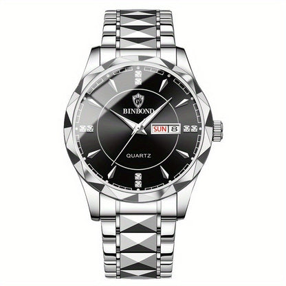 Montre tendance pour homme montre Classe et Élégante en Acier Tungsten Étanche avec calendrier à quartz La Capsule